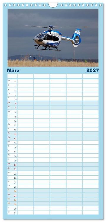 Produktbild: Familienplaner 2027 - Helikopter in der Luft 2.0 mit 5 Spalten (Wandkalender, 21 x 45 cm) CALVENDO