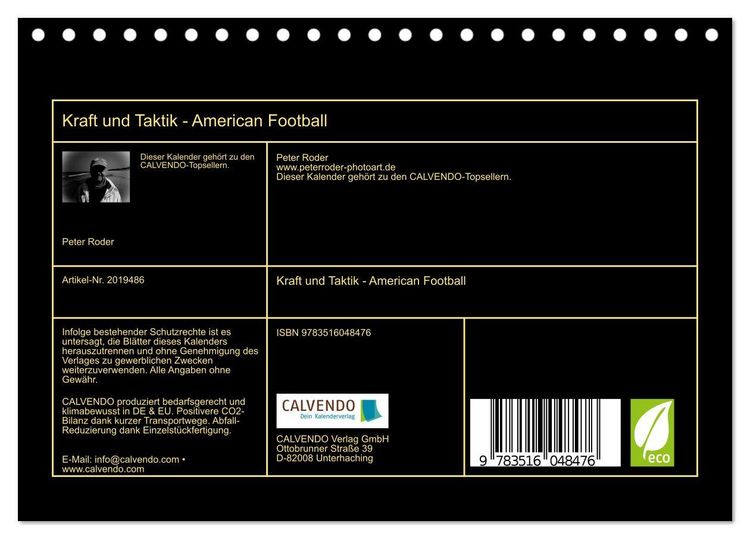 Produktbild: Kraft und Taktik - American Football (Tischkalender 2026 DIN A5 quer), CALVENDO Monatskalender