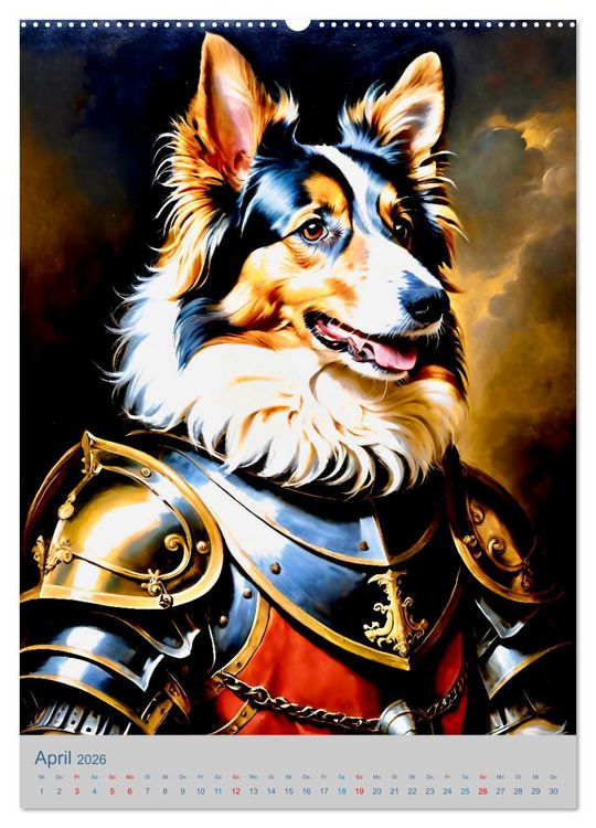 Produktbild: Ritter der Hunderunde (hochwertiger Premium Wandkalender 2026 DIN A2 hoch), Kunstdruck in Hochglanz