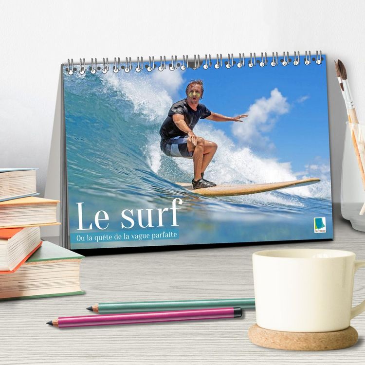 Produktbild: Le surf ou la qu&ecirc;te de la vague parfaite (Calendrier de bureau 2027 DIN A5 vertical), CALVENDO calendrier mensuel