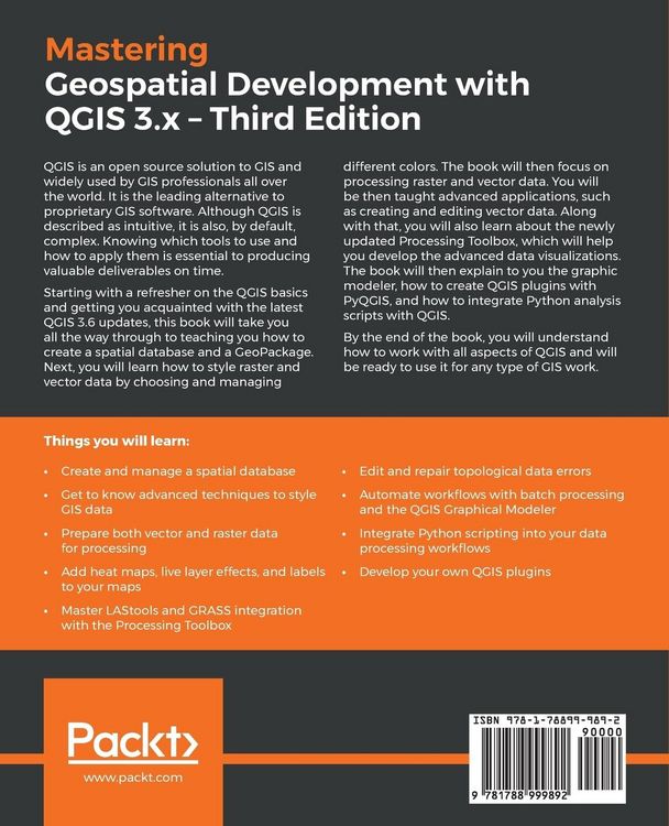 Produktbild: Mastering Geospatial Development with QGIS 3.x - Third Edition