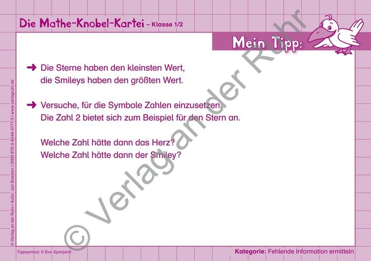 Produktbild: Die Mathe-Knobel-Kartei &ndash; Klasse 1/2