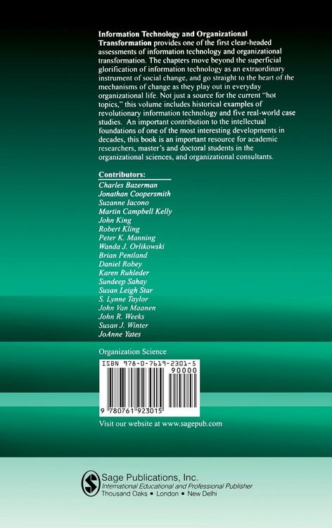 Produktbild: Information Technology and Organizational Transformation