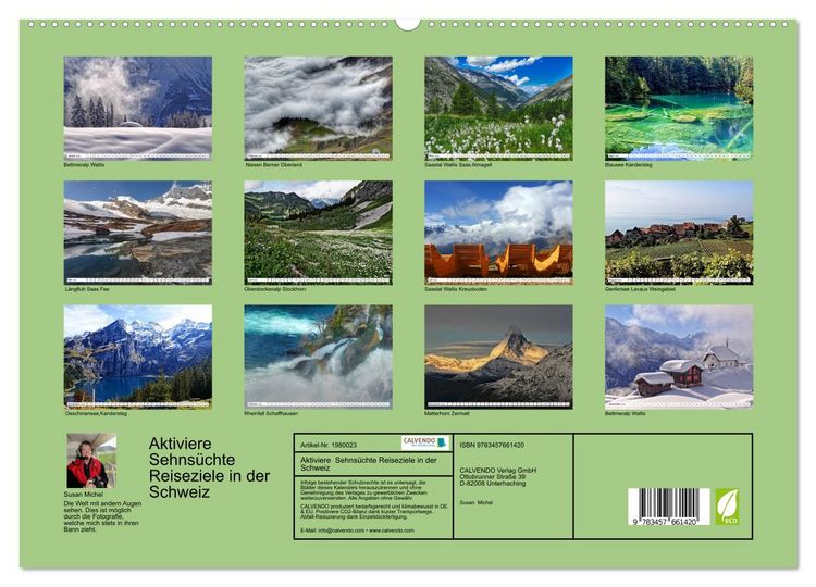 Produktbild: Aktiviere Sehns&uuml;chte Reiseziele in der Schweiz (hochwertiger Premium Wandkalender 2026 DIN A2 quer), Kunstdruck in Hochglanz