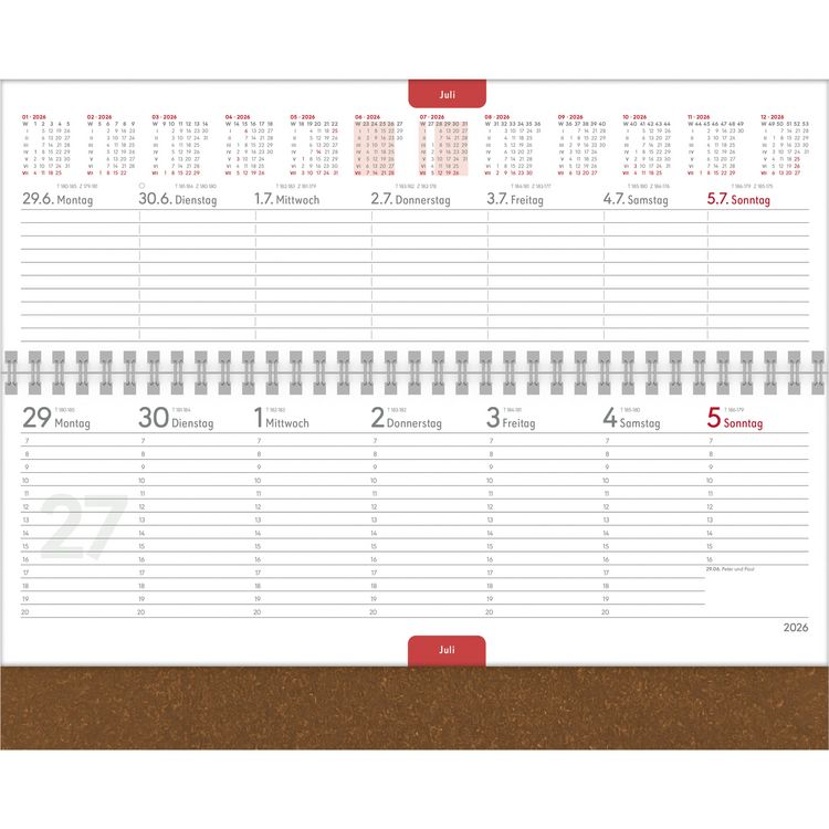 Tisch-Querkalender Nature Line Malt 2026 - Tisch-Kalender - Büro-Kalender quer 29,7x13,5 cm - 1 Woche 2 Seiten - Umwelt-Kalender - mit Hardcover