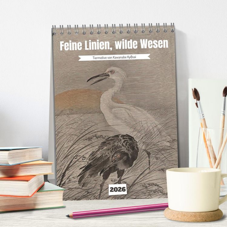 Produktbild: Feine Linien, wilde Wesen (Tischkalender 2026 DIN A5 hoch), CALVENDO Monatskalender