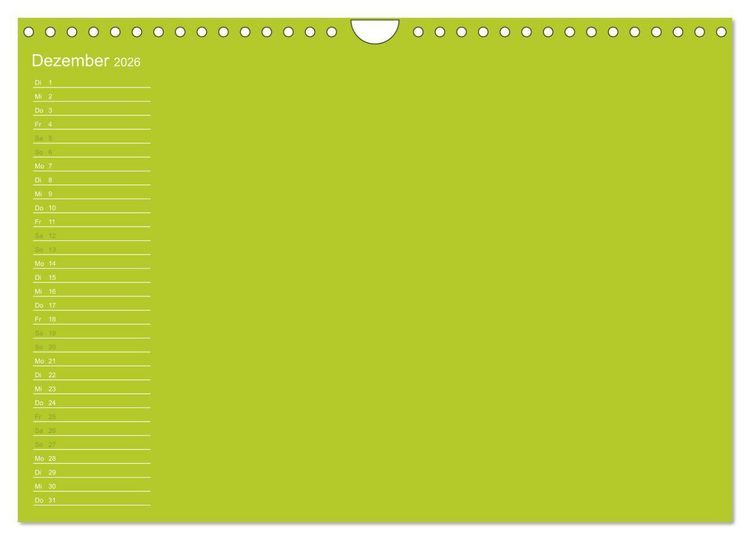 Produktbild: Bastel-Geburtstagskalender gr&uuml;n / Geburtstagskalender (Wandkalender 2026 DIN A4 quer), CALVENDO Monatskalender