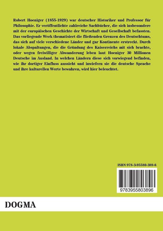Produktbild: Das Deutschtum im Ausland