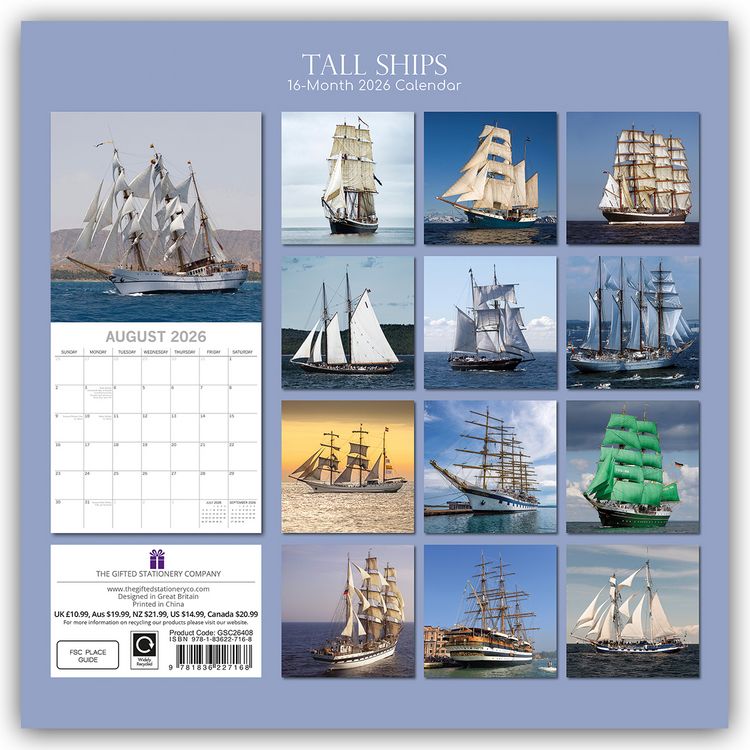 Produktbild: Tall Ships – Segelschiffe 2026 – 16-Monatskalender