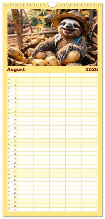 Produktbild: Familienplaner 2026 - Der tierisch lustige Bauern-Kalender mit 5 Spalten (Wandkalender, 21 x 45 cm) CALVENDO