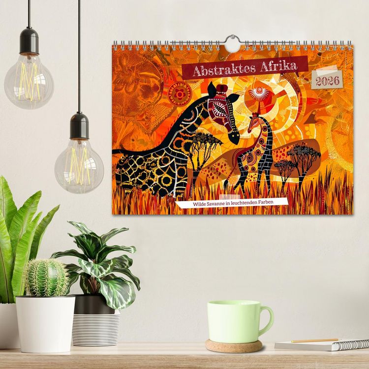 Produktbild: Abstraktes Afrika - Wilde Savanne in leuchtenden Farben (Wandkalender 2026 DIN A4 quer), CALVENDO Monatskalender