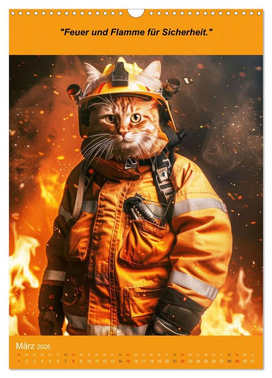 Produktbild: Der tierisch lustige Feuerwehrkalender (Wandkalender 2026 DIN A3 hoch), CALVENDO Monatskalender