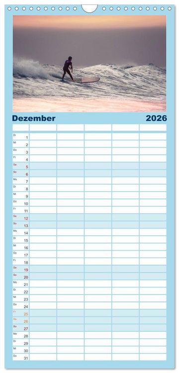 Produktbild: Familienplaner 2026 - Surfen - so cool mit 5 Spalten (Wandkalender, 21 x 45 cm) CALVENDO