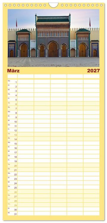 Produktbild: Familienplaner 2027 - Marokko, ein lebendiges Mosaik voller Farben. mit 5 Spalten (Wandkalender, 21 x 45 cm) CALVENDO