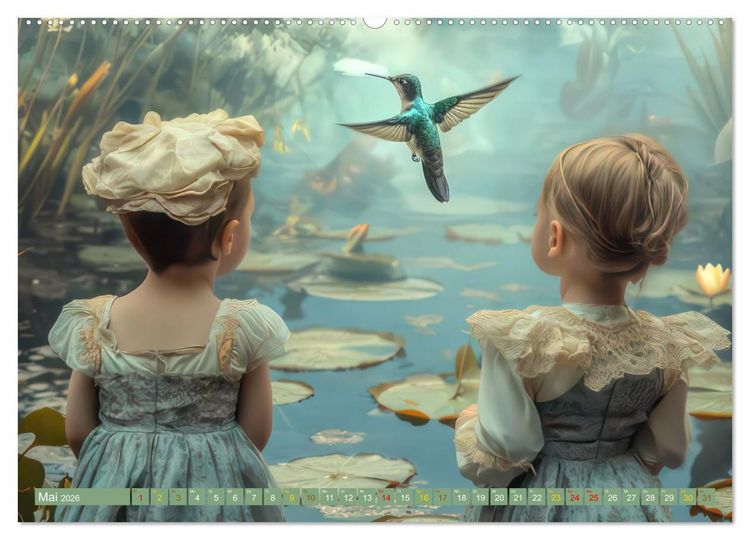 Produktbild: Kolibris - Zauberhafte Fantasiewerke (hochwertiger Premium Wandkalender 2026 DIN A2 quer), Kunstdruck in Hochglanz