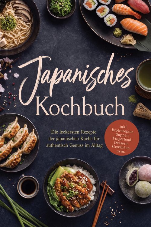 Produktbild: Japanisches Kochbuch: Die leckersten Rezepte der japanischen K&uuml;che f&uuml;r authentisch Genuss im Alltag - inkl. Brotrezepten, Suppen, Fingerfood, Desserts