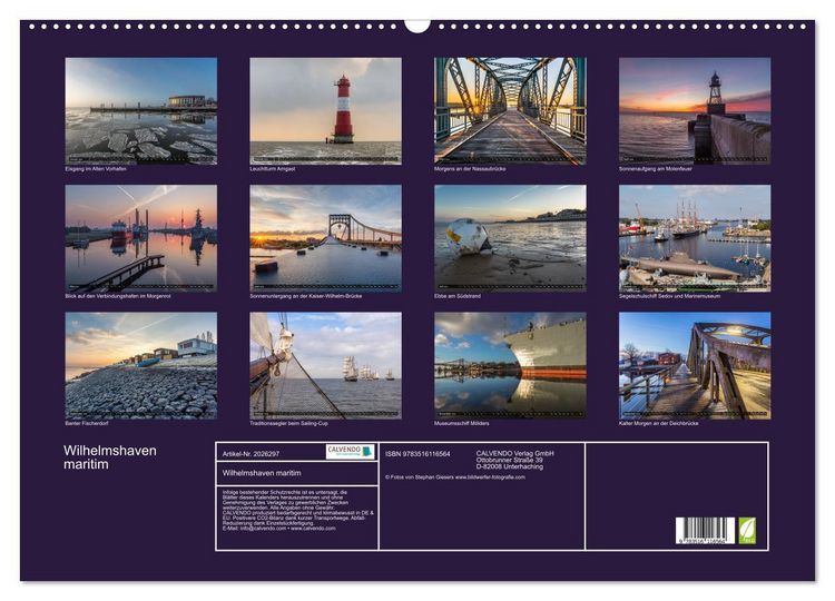Produktbild: Wilhelmshaven maritim (Wandkalender 2026 DIN A2 quer), CALVENDO Monatskalender