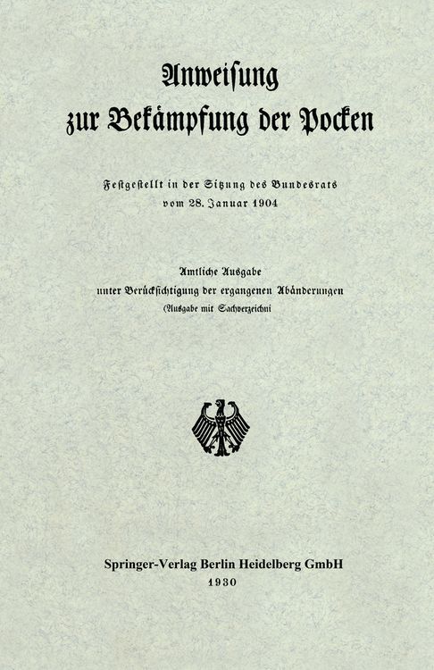 Produktbild: Anweisung zur Bek&auml;mpfung der Pocken