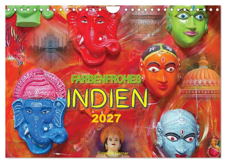 Produktbild: Farbenfrohes Indien (Wandkalender 2027 DIN A4 quer), CALVENDO Monatskalender