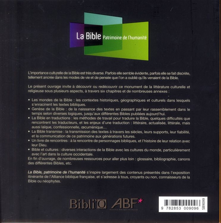 Produktbild: La Bible, patrimoine de l'humanit&eacute;