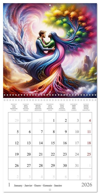 Produktbild: Arbres de l'amour (Calendrier mural carr&eacute; 2026 30x30 cm) Calendrier double avec une page pour vos prises de notes