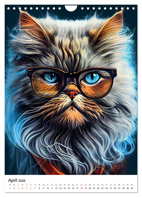 Produktbild: Hipster Katzen (Wandkalender 2026 DIN A4 hoch), CALVENDO Monatskalender