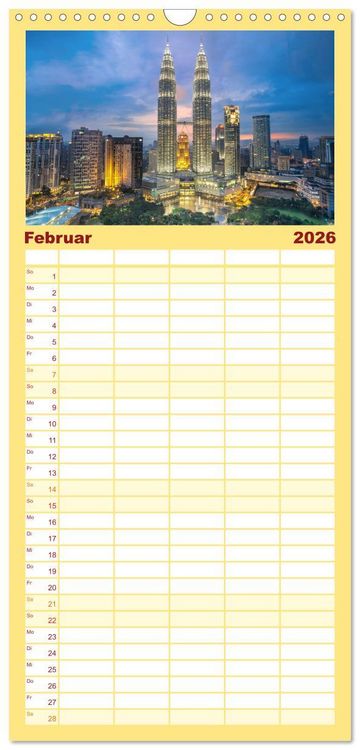 Produktbild: Familienplaner 2026 - Asien - Kontinent der Farben mit 5 Spalten (Wandkalender, 21 x 45 cm) CALVENDO