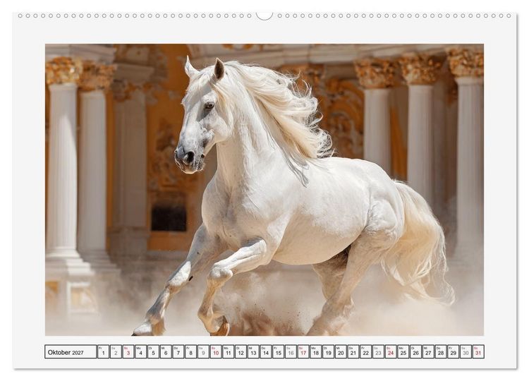 Produktbild: Spanische Eleganz. Edle Schimmel auf dem Gest&uuml;t (Wandkalender 2027 DIN A2 quer), CALVENDO Monatskalender
