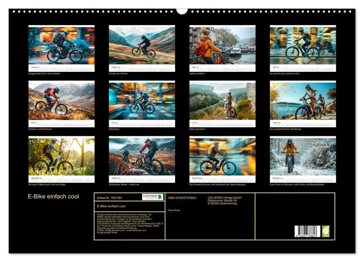 Produktbild: E-Bike einfach cool (Wandkalender 2026 DIN A2 quer), CALVENDO Monatskalender