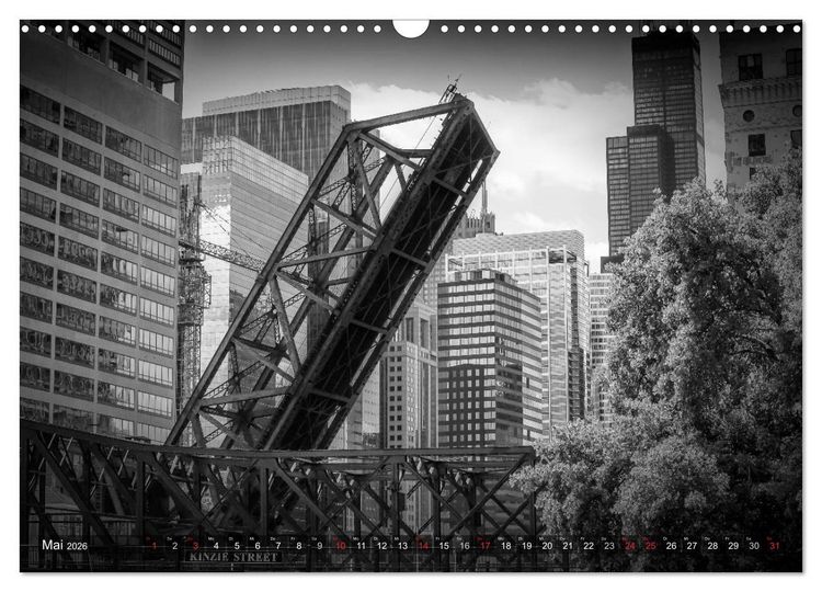 Produktbild: CHICAGO Monochrom (Wandkalender 2026 DIN A3 quer), CALVENDO Monatskalender