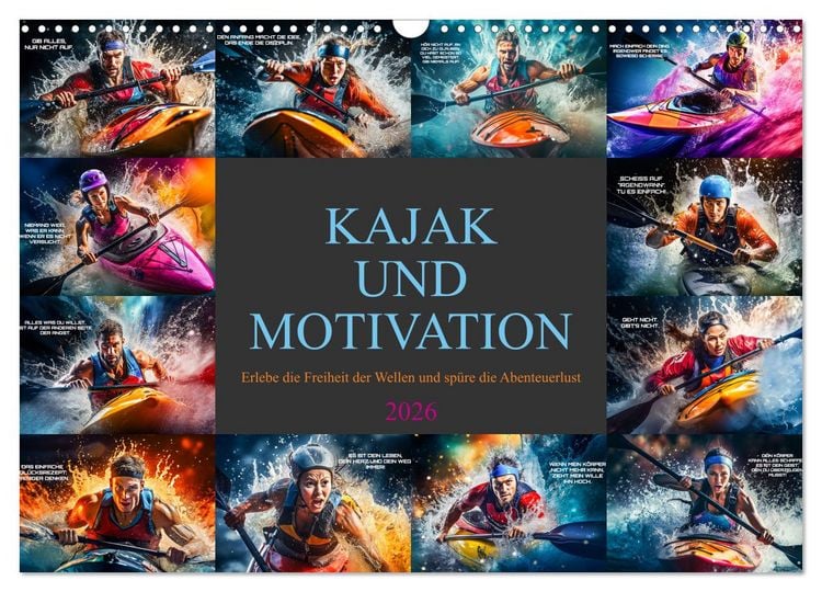 Produktbild: Kajak und Motivation (Wandkalender 2026 DIN A3 quer), CALVENDO Monatskalender