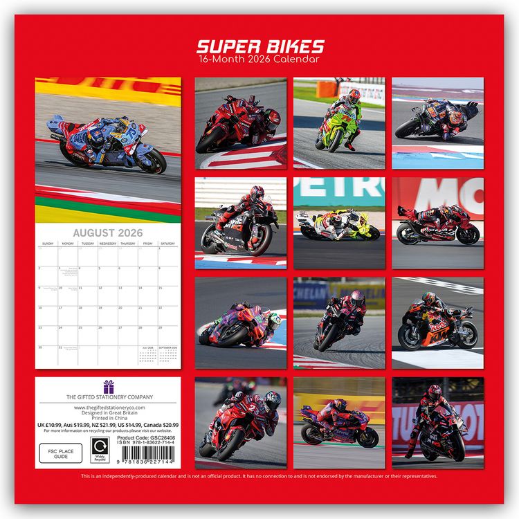 Produktbild: Superbikes – Motorräder 2026 – 16-Monatskalender