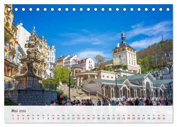 Produktbild: Karlsbad / Karlovy Vary - Kleinod im Westb&ouml;hmischen B&auml;derdreieck (Tischkalender 2026 DIN A5 quer), CALVENDO Monatskalender