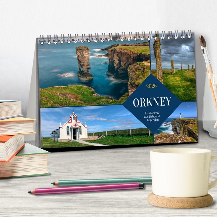 Produktbild: Orkney, Inselwelten aus Licht und Legenden. (Tischkalender 2026 DIN A5 quer), CALVENDO Monatskalender