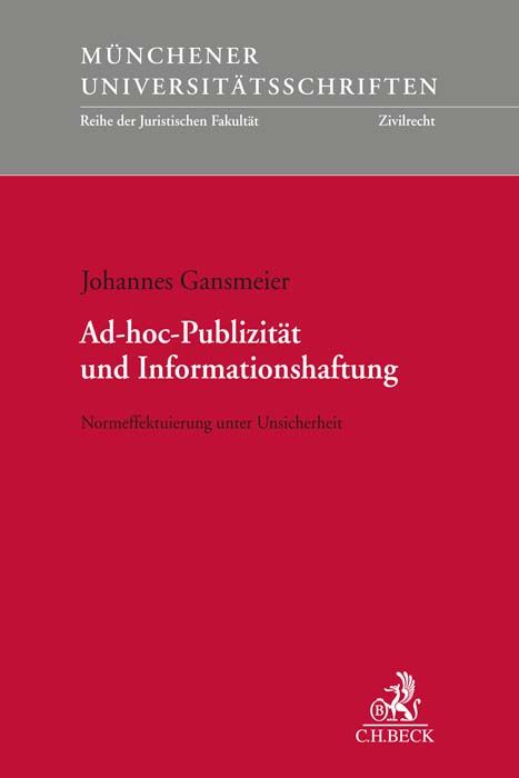 Produktbild: Ad-hoc-Publizit&auml;t und Informationshaftung