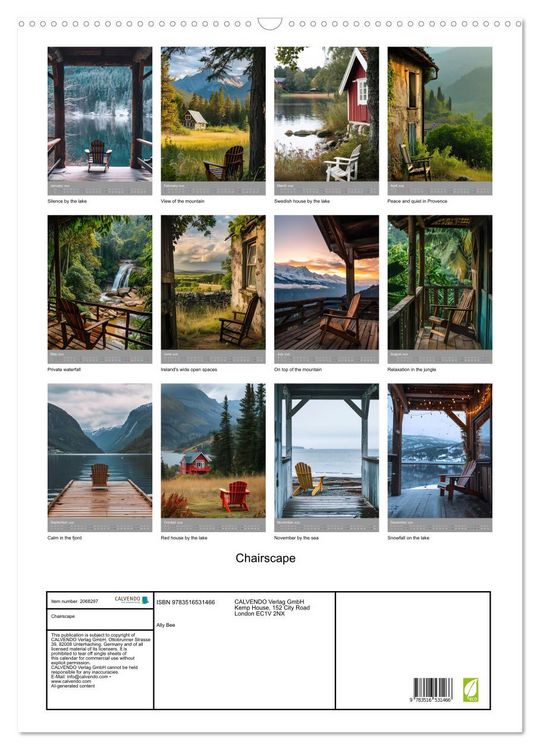 Produktbild: Chairscape (Wall Calendar 2026 DIN A2 portrait), CALVENDO 12 Month Wall Calendar