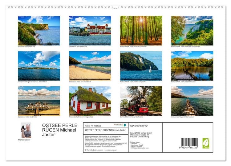 Produktbild: OSTSEE PERLE R&Uuml;GEN Michael Jaster (hochwertiger Premium Wandkalender 2026 DIN A2 quer), Kunstdruck in Hochglanz