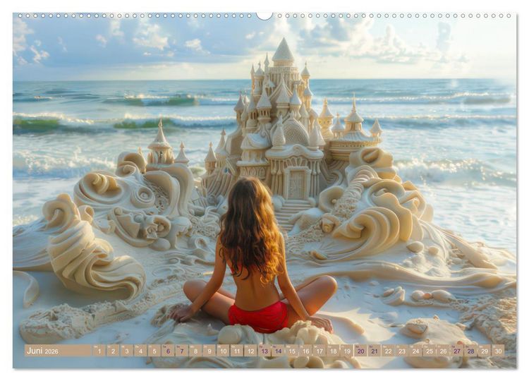 Produktbild: Sandkunstwerke - Einfach faszinierend (hochwertiger Premium Wandkalender 2026 DIN A2 quer), Kunstdruck in Hochglanz