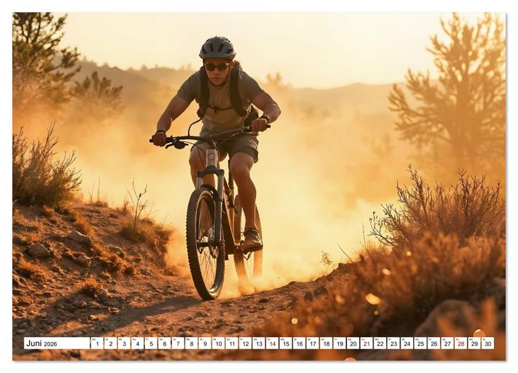 Produktbild: Elemental Ride. Mountainbike-Action durch Schnee, Matsch, Sonne und Laub (Wandkalender 2026 DIN A2 quer), CALVENDO Monatskalender