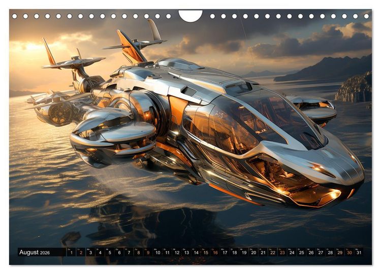 Produktbild: Futuristische Flieger (Wandkalender 2026 DIN A4 quer), CALVENDO Monatskalender