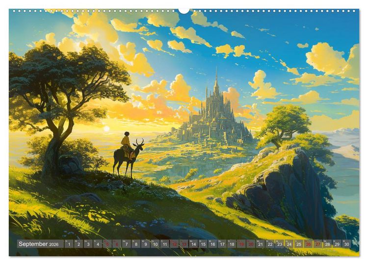Produktbild: Spaziergang durch Anime Welten (Wandkalender 2026 DIN A2 quer), CALVENDO Monatskalender