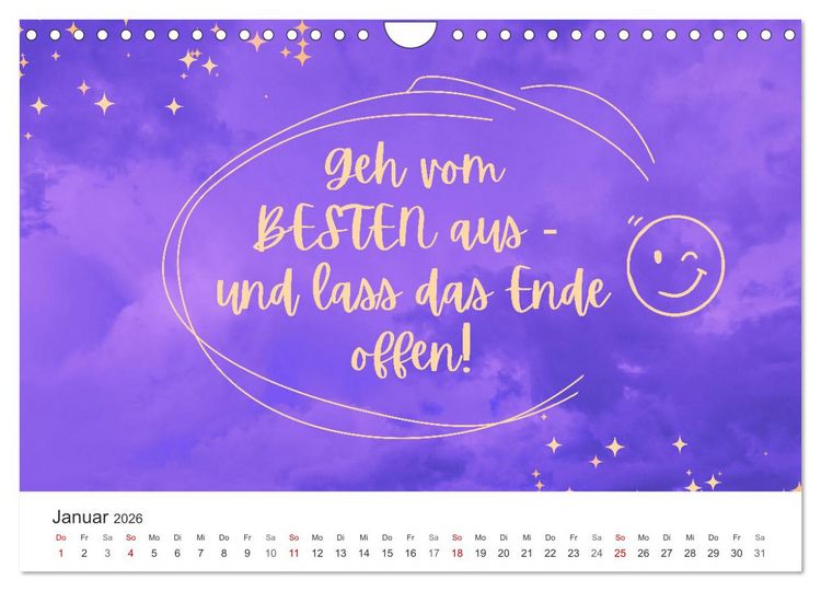 Produktbild: Lass Freude dein Kompass sein (Wandkalender 2026 DIN A4 quer), CALVENDO Monatskalender