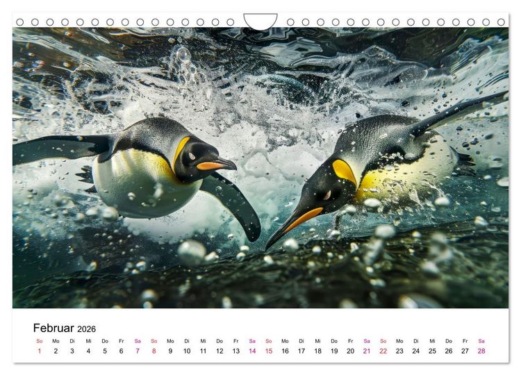 Produktbild: Maritim pur - Pinguine (Wandkalender 2026 DIN A4 quer), CALVENDO Monatskalender