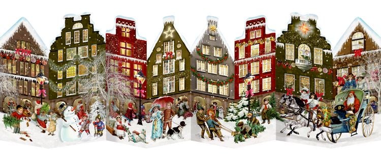 Produktbild: Aufstell-Adventskalender &ndash; Nostalgisches H&auml;userleporello