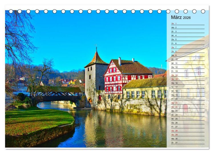 Produktbild: Hohenlohe - Natur und Altstadt (Tischkalender 2026 DIN A5 quer), CALVENDO Monatskalender