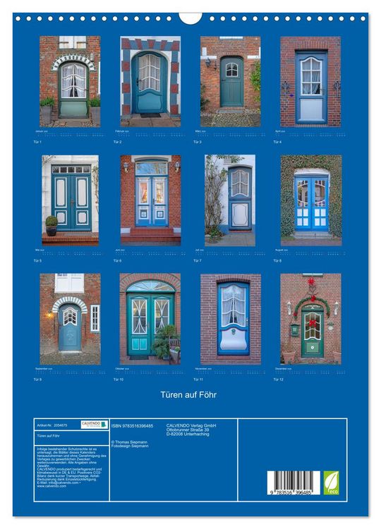 Produktbild: T&uuml;ren auf F&ouml;hr (Wandkalender 2026 DIN A3 hoch), CALVENDO Monatskalender