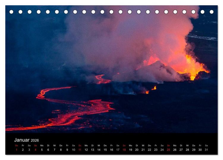 Produktbild: Vulkanausbruch - Island (Tischkalender 2026 DIN A5 quer), CALVENDO Monatskalender