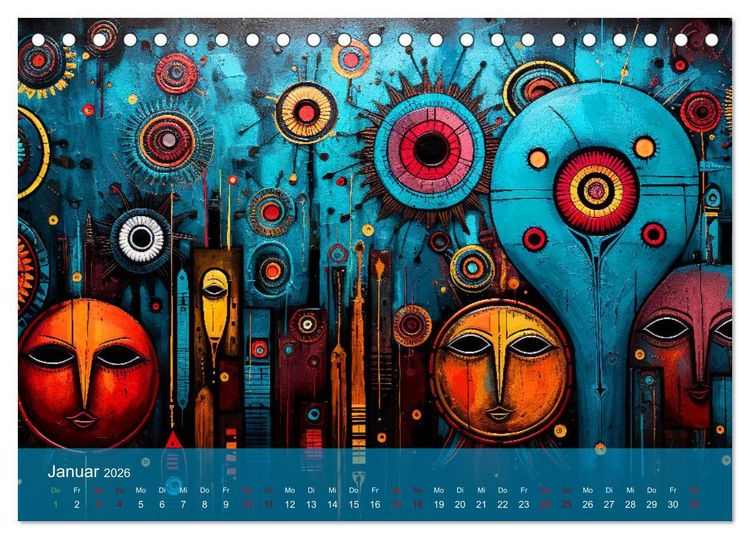 Produktbild: Vision&auml;re Leinwand: Kreative Symbole f&uuml;r Tr&auml;ume und Visionen (Tischkalender 2026 DIN A5 quer), CALVENDO Monatskalender