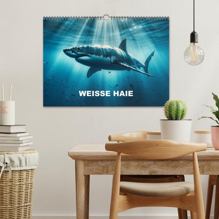 Produktbild: Wei&szlig;e Haie (Wandkalender 2026 DIN A3 quer), CALVENDO Monatskalender