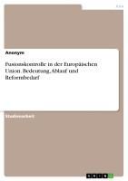Produktbild: Fusionskontrolle in der Europ&auml;ischen Union. Bedeutung, Ablauf und Reformbedarf